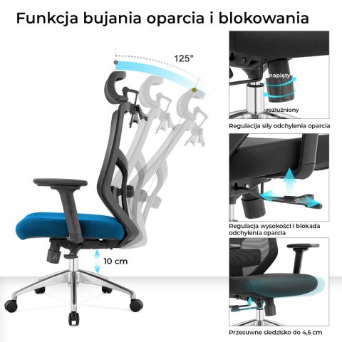 Fotel biurowy ergonomiczny Rosa niebieski ANGEL ANGEL Fotel biurowy ergonomiczny Rosa niebieski ANGEL ANGEL