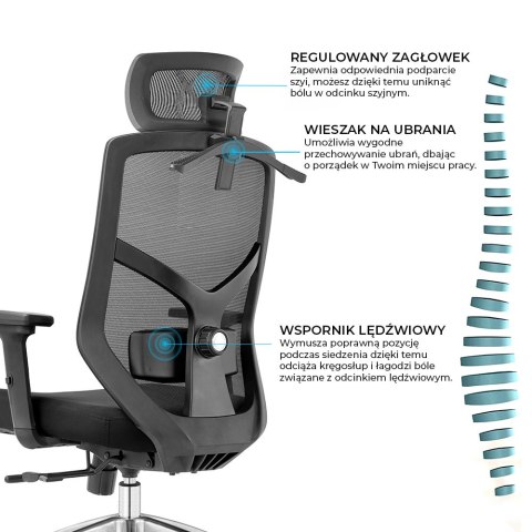 Fotel biurowy ergonomiczny Rosa niebieski ANGEL ANGEL Fotel biurowy ergonomiczny Rosa niebieski ANGEL ANGEL