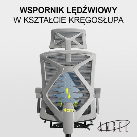Fotel ergonomiczny ANGEL biurowy obrotowy Spino czarny ANGEL Fotel ergonomiczny ANGEL biurowy obrotowy Spino czarny ANGEL