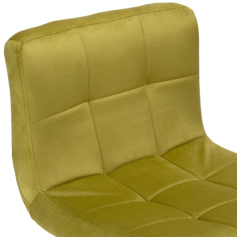 Krzesło barowe ARAKO BLACK aksamitne oliwkowe VELVET