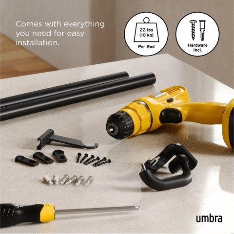 UMBRA karnisz TWILIGHT 76 - 213 cm czarny mat UMBRA karnisz TWILIGHT 76 - 213 cm czarny mat