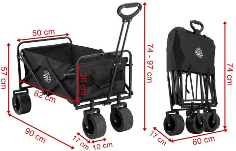 Wózek transportowy plażowy składany KORAL czarny