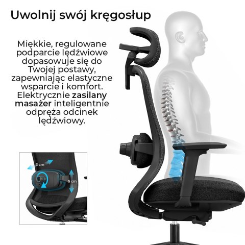 Fotel biurowy ergonomiczny ANGEL fizjO z funkcją masażu ANGEL