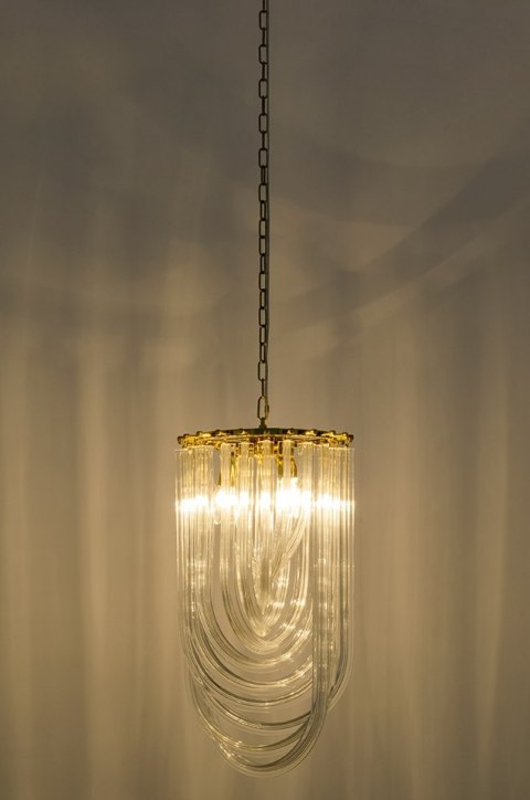 Lampa wisząca MURANO S złota - szkło, metal Lampa wisząca MURANO S złota - szkło, metal