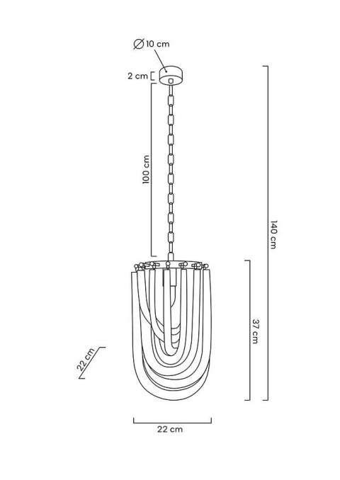 Lampa wisząca MURANO S złota - szkło, metal Lampa wisząca MURANO S złota - szkło, metal