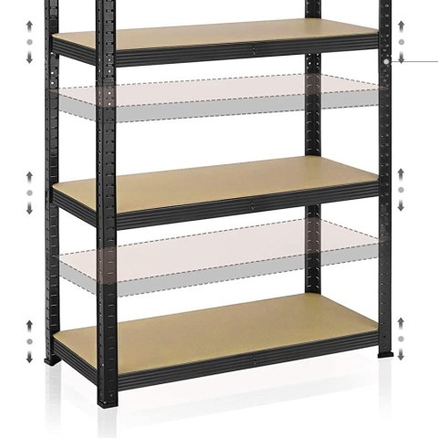 Regał magazynowy 4 poziomy 174x80x40 150 kg czarny