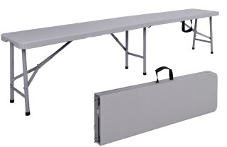 Składana ławka cateringowa RATTAN 180 cm szara