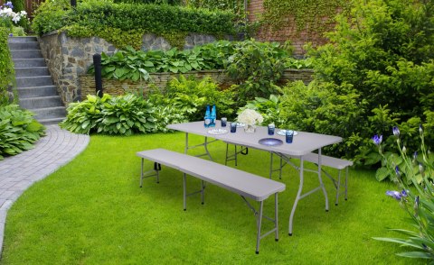 Składana ławka cateringowa RATTAN 180 cm szara Składana ławka cateringowa RATTAN 180 cm szara