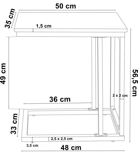 Stolik loftowy na kółkach MEREN craft Stolik loftowy na kółkach MEREN craft