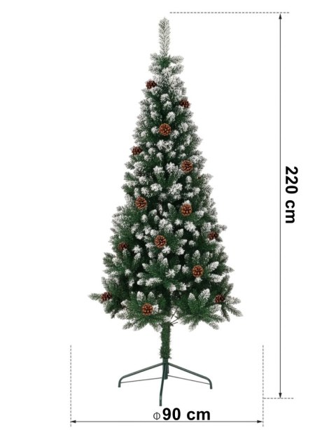 Choinka Bożonarodzeniowa NATALE z szyszkami 220 cm