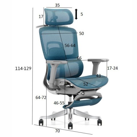 Fotel ergonomiczny ANGEL biurowy obrotowy Homer Czarno-Szary ANGEL