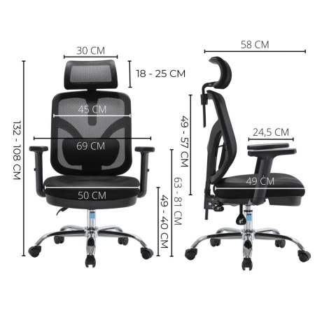 Fotel ergonomiczny ANGEL biurowy obrotowy jOkasta Szara ANGEL
