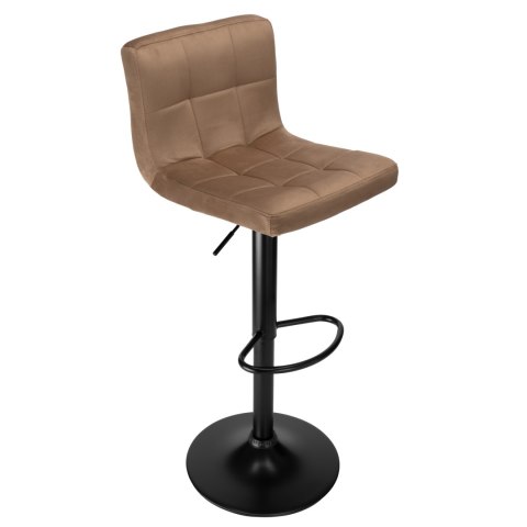 Krzesło barowe ARAKO BLACK aksamitne mokka VELVET