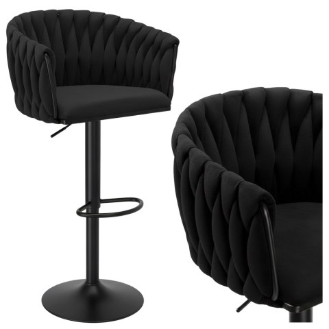 Krzesło barowe COFTON BLACK welurowe czarne VELVET