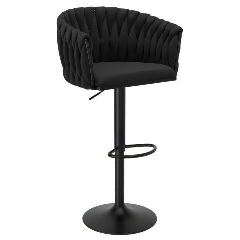 Krzesło barowe COFTON BLACK welurowe czarne VELVET