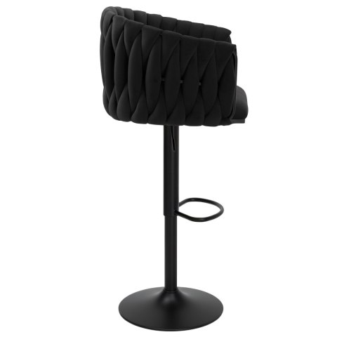 Krzesło barowe COFTON BLACK welurowe czarne VELVET