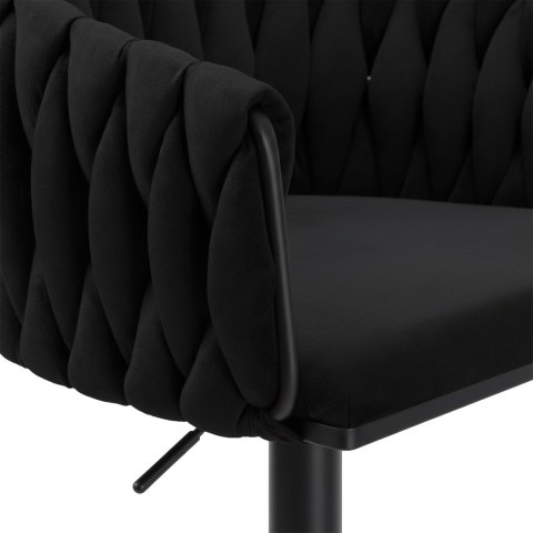 Krzesło barowe COFTON BLACK welurowe czarne VELVET
