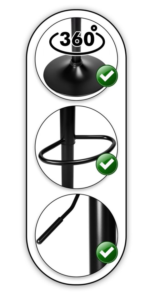 Krzesło barowe COFTON BLACK welurowe czarne VELVET