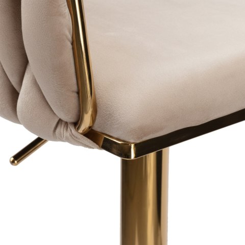 Krzesło barowe COFTON GOLD welurowe beżowe VELVET