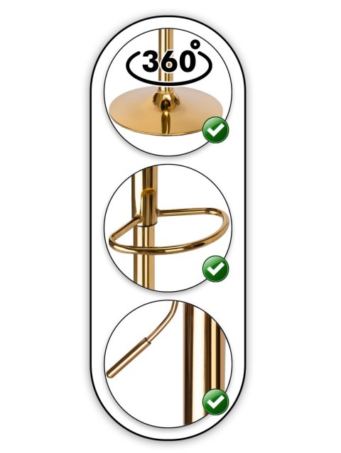 Krzesło barowe COFTON GOLD welurowe beżowe VELVET