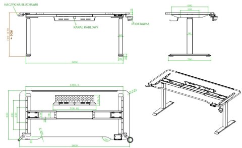 Biurko Gamingowe Angel Nemezis PLUS 1,8m ANGEL