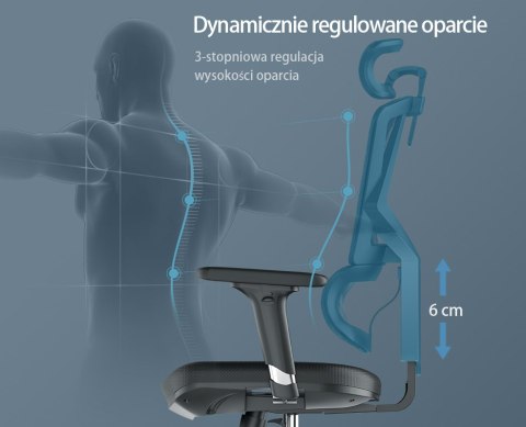 Fotel ergonomiczny ANGEL biurowy obrotowy Dakota 2.0 Grafitowy ANGEL