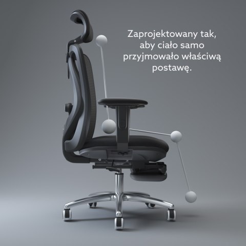 Fotel ergonomiczny ANGEL biurowy obrotowy eurOpa plus z podnóżkiem ANGEL