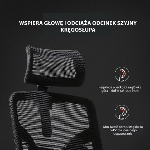 Fotel ergonomiczny ANGEL biurowy obrotowy jOkasta Szara ANGEL