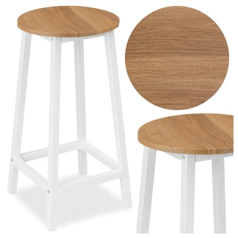 Krzesło barowe metalowe FLINT BIAŁY MODERN OAK
