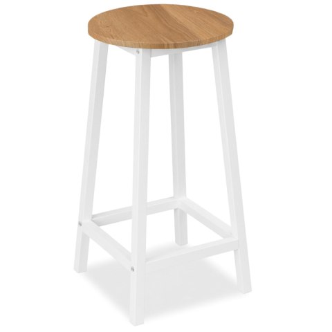 Krzesło barowe metalowe FLINT BIAŁY MODERN OAK