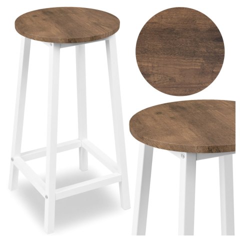 Krzesło barowe metalowe FLINT BIAŁY RUSTIC