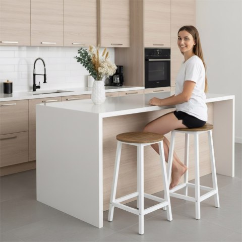 Krzesło barowe metalowe FLINT BIAŁY RUSTIC