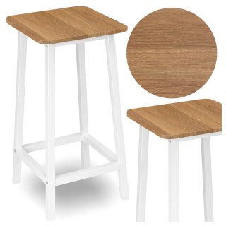 Krzesło barowe metalowe KENT BIAŁY MODERN OAK