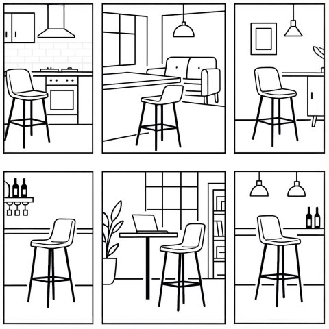 Krzesło barowe metalowe KENT BIAŁY MODERN OAK