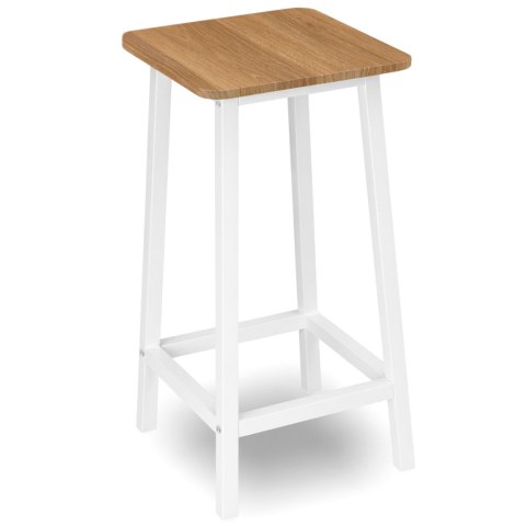 Krzesło barowe metalowe KENT BIAŁY MODERN OAK