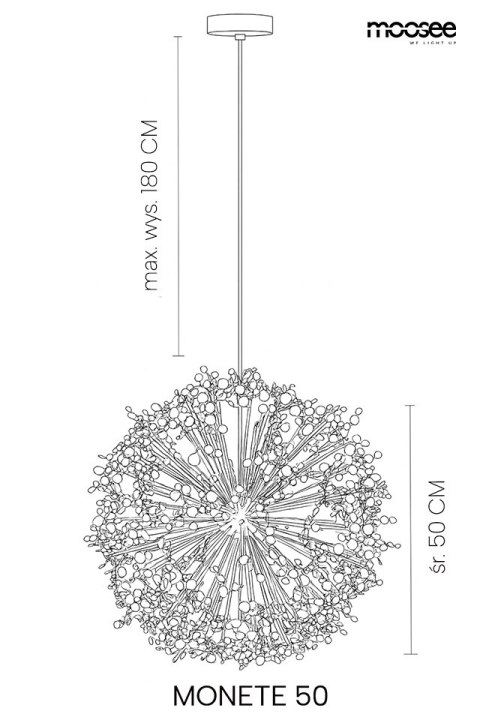 MOOSEE lampa wisząca MONETE 50 złota