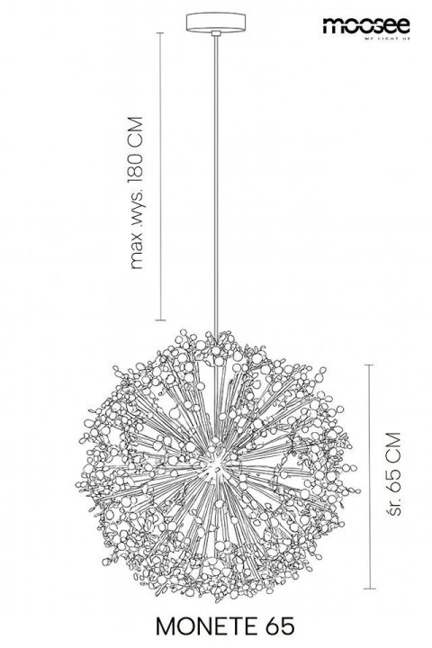 MOOSEE lampa wisząca MONETE 65 złota