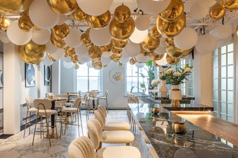 RICHMOND zestaw 2 krzeseł barowych XENIA 65 cm biały