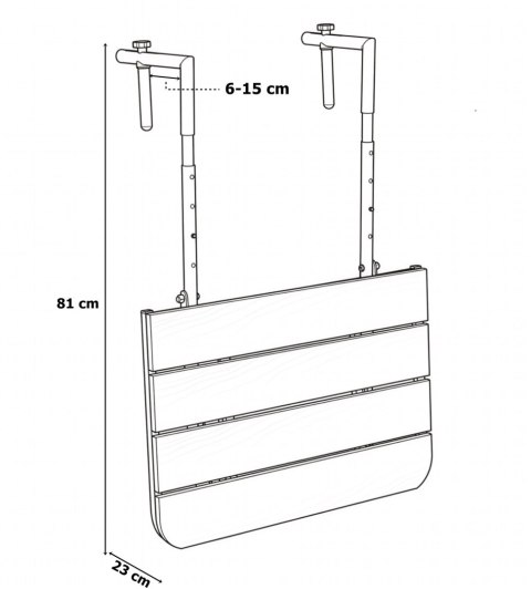 Stolik balkonowy składany ARETTO czarny