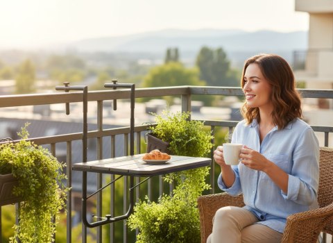 Stolik balkonowy składany ARETTO szary