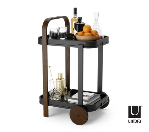 UMBRA wózek barowy BELLWOOD czarny orzechowy