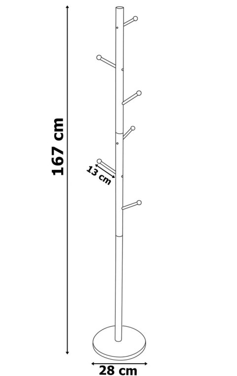 Wieszak stojący na ubrania NIKO biały