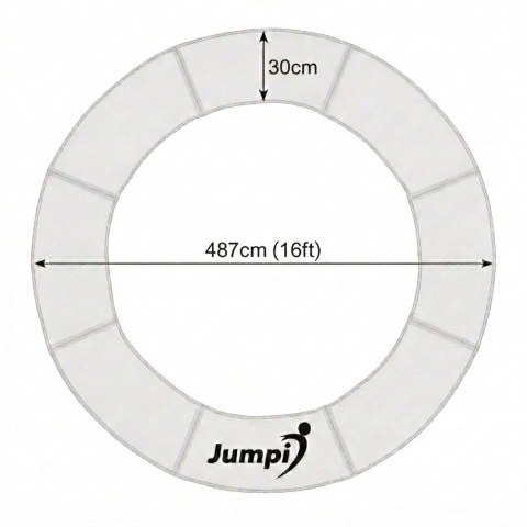 Osłona na sprężyny do trampoliny 16 FT/487cm czarna JUMPI Jumpi
