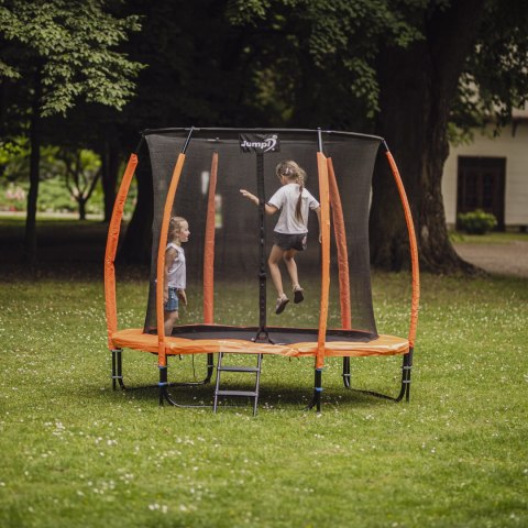 Trampolina Ogrodowa Jumpi 252cm/8FT Maxy Comfort Plus Żółta Z Wewnętrzną Siatką Jumpi