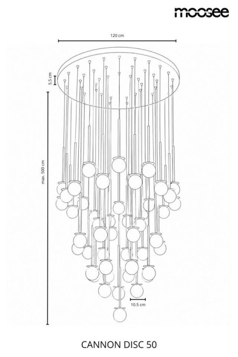 MOOSEE lampa wisząca CANNON DISC 50 złota