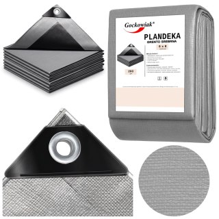 Plandeka 6x8m GRENTO srebrna 260GSM