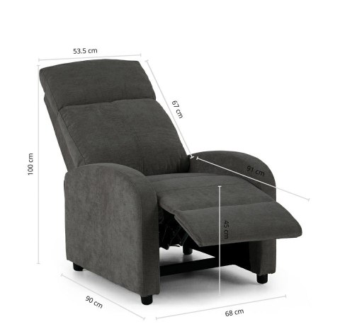 Fotel RELAX PREMIUM ciemny szary