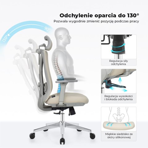 Fotel biurowy ergonomiczny ANGEL GelatO Szary ANGEL