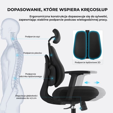 Fotel ergonomiczny ANGEL biurowy obrotowy Stelio Plus ANGEL