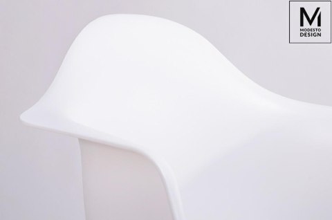 MODESTO zestaw 6 foteli DAW DSW biały - polipropylen, nogi bukowe